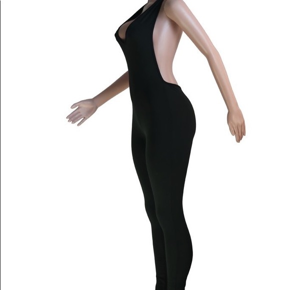 Stylish Black V Neck Jumpsuit - Picture 4 of 4